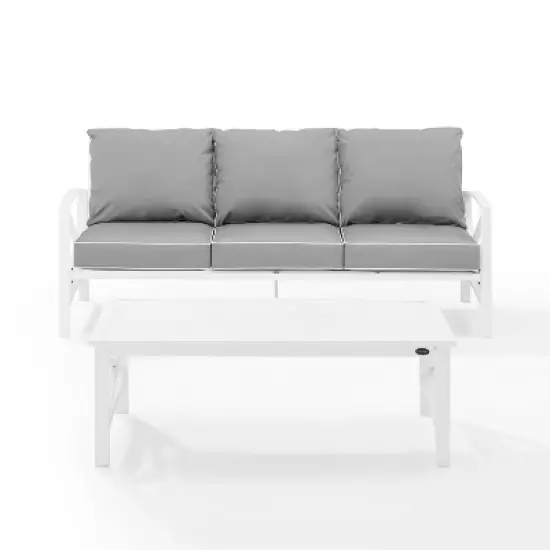 Kaplan 2pc Outdoor Sofa Set - Gray - Crosley image {1}