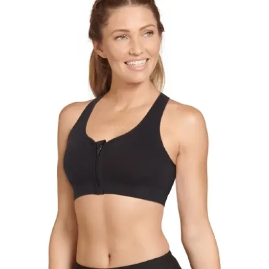 Jockey Women's Seamfree Mid Impact Zip Front Sports Bra image {4}