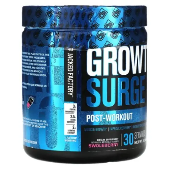 Jacked Factory Growth Surge, Post-Workout, Swoleberry, 10.58 oz (300 g) image {4}
