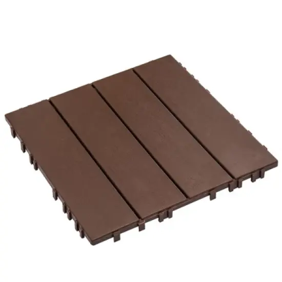 76-Pack 11.42"x11.42" Plastic Interlocking Deck Tiles - 68.80 Sq.Ft Outdoor Plastic Flooring, Super Durable, Waterproof image {5}