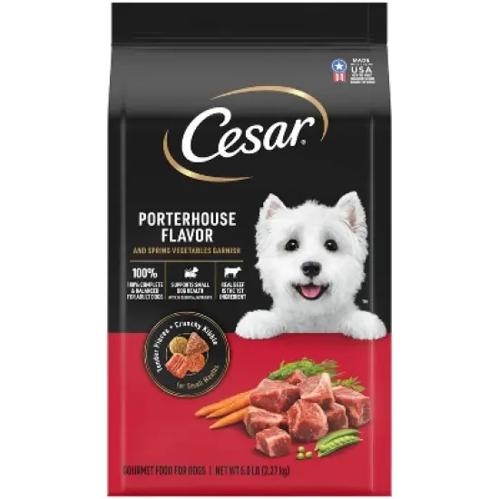 Cesar Carrot, Pea, Steak, Vegetable, Beef and Red Meat Flavor Small Breed Dry Dog Food - 5lbs image {12}