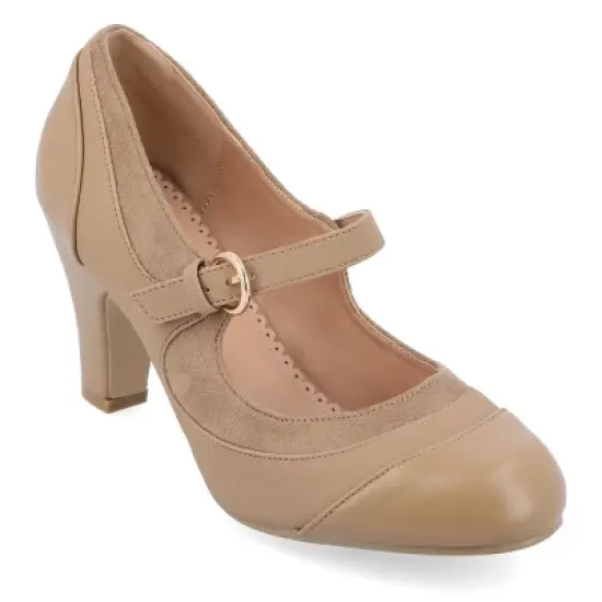 Journee Collection Womens Siri Round Toe Mid Block Heel Pumps image {14}