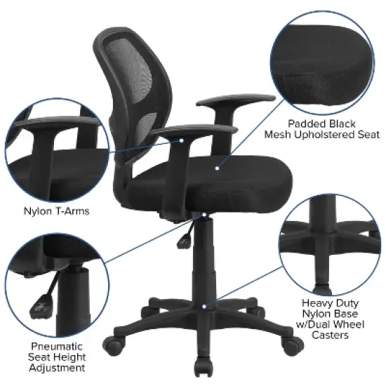 Mid-Back Mesh Computer Chair Black - Belnick image {4}