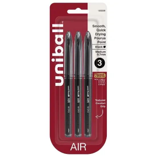 uni-ball AIR Rollerball Pens Bold Point Black Ink 3/Pack (1926808) 1498876 image {9}