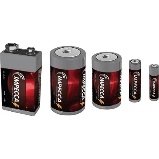 Impecca Alkaline Batteries 39 Variety Pack AA-20 / AAA-8 / C-5 / D-4 / 9Volt-2 (39-Cells) image {3}
