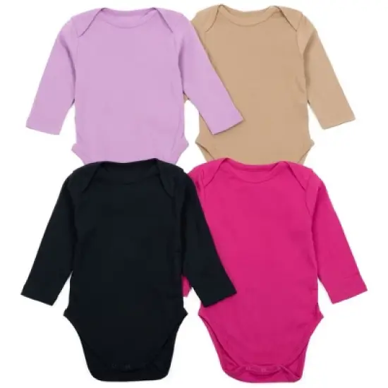 Leveret Baby Four Pack Cotton Undershirt Bodysuit image {3}