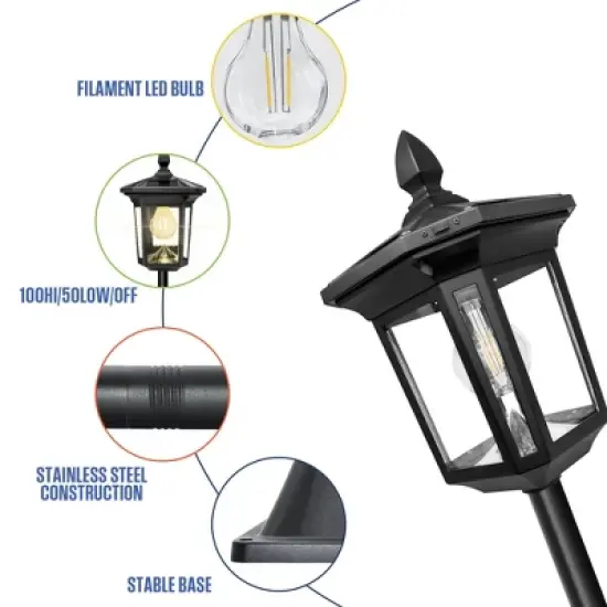Westinghouse 100 Lumen Solar Post Light &ndash; 2-Pack (3000K Warm White) image {2}