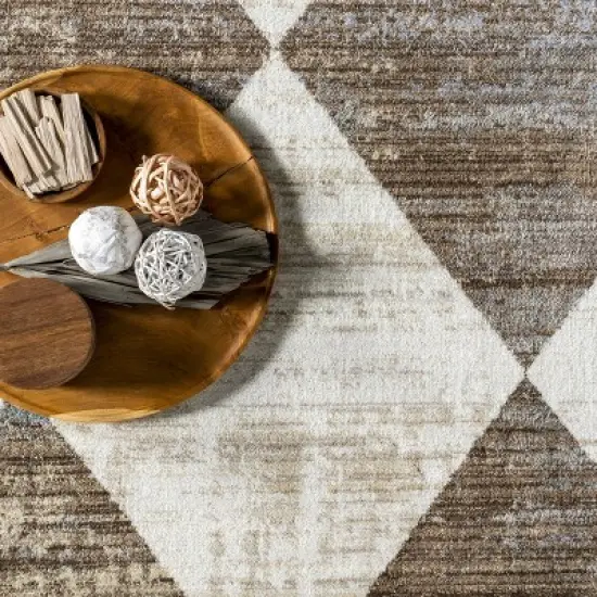 Meline Checkered Fringe Area Rug image {5}