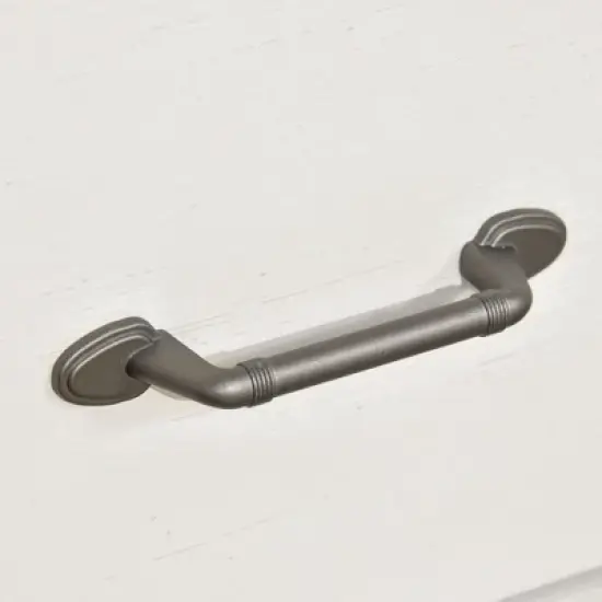 HOMCOM Wooden Farmhouse Sideboard, Storage Buffet Cabinet with 2 Large Drawers, X-Shaped Wine Rack, and Cabinets, Distressed White image {4}