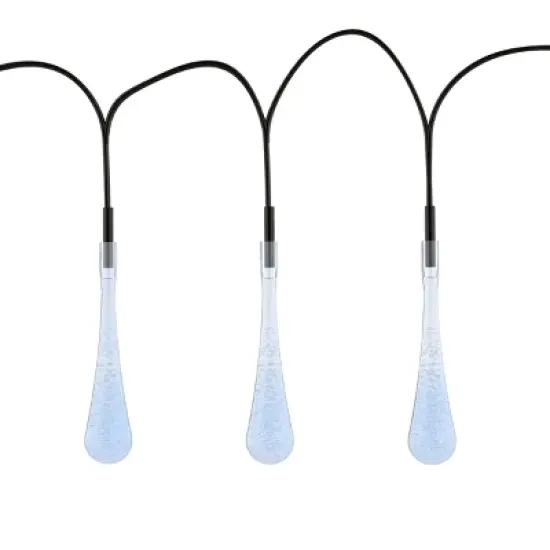 Nature Spring 30-Bulb Solar Power Outdoor LED Lighting With 8 Modes and Rechargeable Battery, Set of 2, 20.5', Cool White image {7}