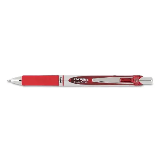 Pentel EnerGel RTX Retractable Liquid Gel Pen .7mm Black/Gray Barrel Red Ink BL77B image {6}
