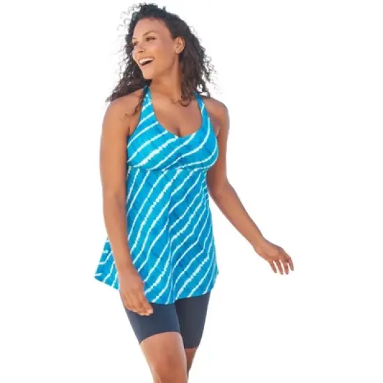 Swim 365 Women&rsquo;s Plus Size Longer Length Braided Tankini Top image {7}