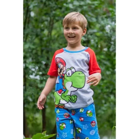 SUPER MARIO Nintendo Yoshi Mario T-Shirt and French Terry Shorts Outfit Set Toddler image {2}