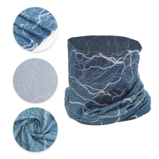 Unique Bargains Sunscreen Lightnings Pattern Face Scarf Mask Gray Blue 1 Pc image {2}