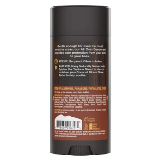 Every Man Jack All Over Solid Deodorant Fresh Citrus - 2.6oz image {10}