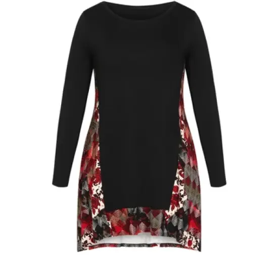 Women's Plus Size Elsa Print Tunic - rust | AVENUE image {2}