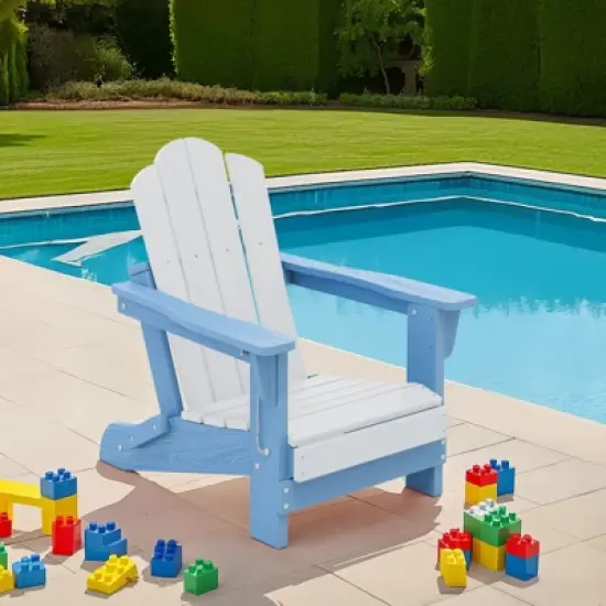 Hyleory Kids' Outdoor Adirondack Chair - Durable HDPE Kids' Patio Chair image {10}