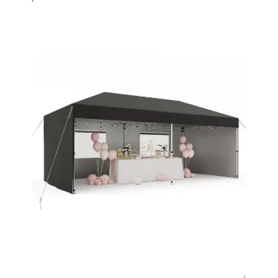 10x20 Pop Up Canopy Tent with 4 SideWalls, Heavy Duty Outdoor Canopy All Season Waterproof Commercial Street Vendors Party Tents with Roller Bag image {8}