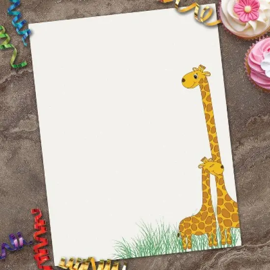 Baby Mama Giraffe Letterhead: Great Papers! Multicolor Animal Theme Stationery, 80 Sheets, Uncoated Cardboard, All Occasions image {2}