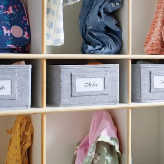 Guidecraft EdQ 10-Section Wooden Storage Locker for Classroom, Kids Natural Wood Cubby Organizer with Shelves and Hooks for Coats image {2}