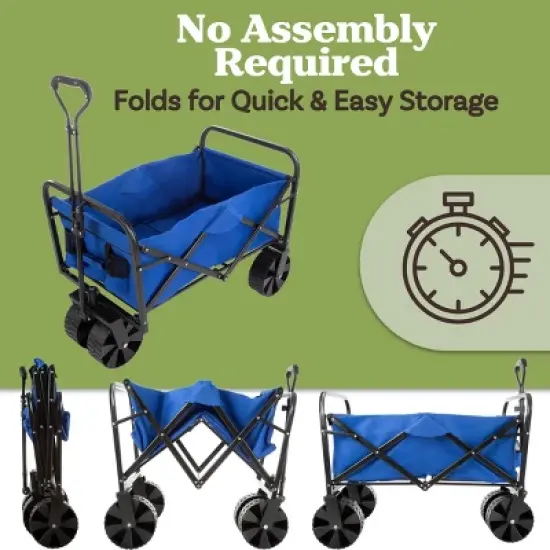 Heavy-Duty Collapsible Wagon with Telescoping Handle by Nature Spring image {2}
