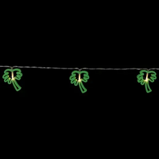 Northlight LED Palm Tree Patio Light Set - Green - 4' Clear Wire - 10ct image {4}