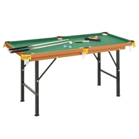 Soozier 55'' Portable Folding Billiards Table Game Pool Table for Kids Adults With Cues, Ball, Rack, Brush, Chalk image {8}