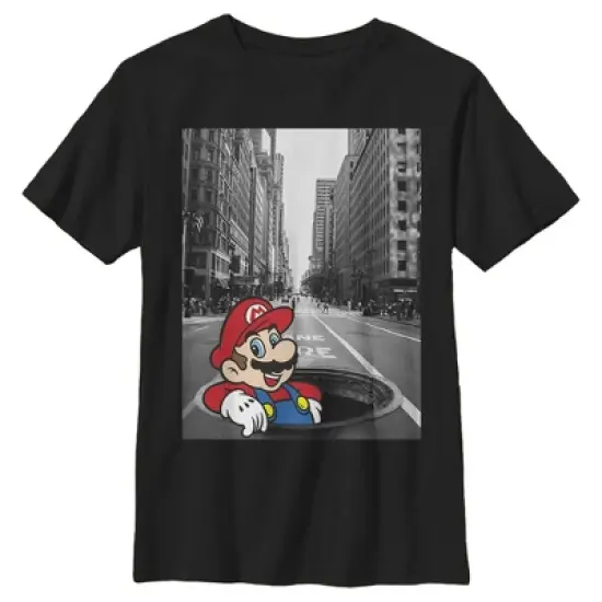 Boy's Nintendo Mario Manhole T-Shirt image {3}