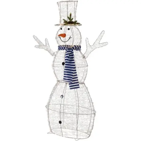 Northlight 48" LED Lighted Silver Mesh Snowman Outdoor Twinkling Christmas Decoration image {3}