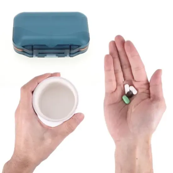 Unique Bargains 7 Grids Double Layer Pill Box 1 Pc image {3}