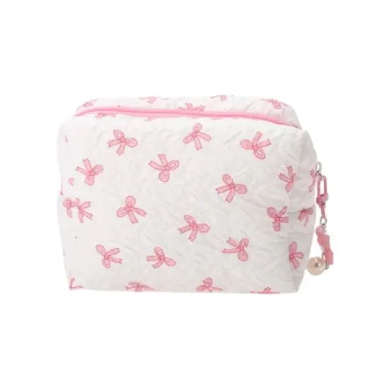 Unique Bargains Square Bag with Pendant Bow Makeup Bag 1 Pc image {7}