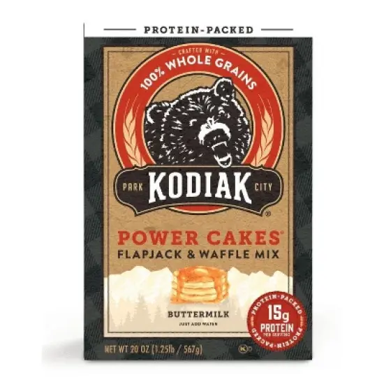 Kodiak Protein-Packed Power Cakes Buttermilk Flapjack and Waffle Mix, 20 oz Box (Pack of 2) image {3}