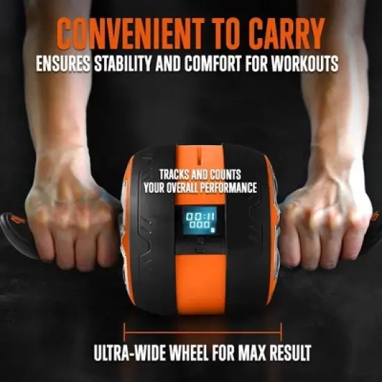 Squatz Digital Ab Roller Wheel - Black, Orange image {4}