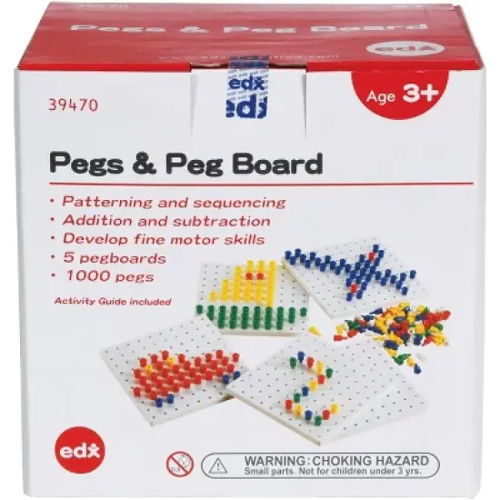 Edx Education Pegs and Pegboards Set, 1000 Pegs, 5 Boards image {1}