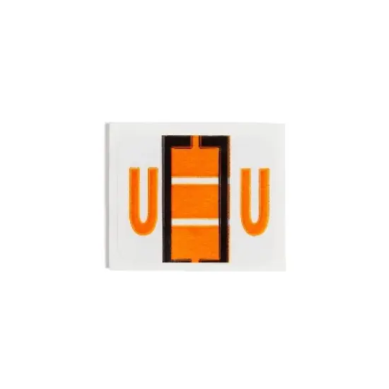 Smead A-Z Color-Coded Bar-Style End Tab Labels Letter U Light Orange 500/Roll 67091 image {3}