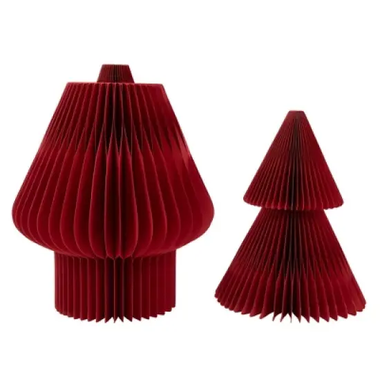Northlight Accordion Honeycomb Foldable Paper Christmas Tree - 3' - Red image {3}