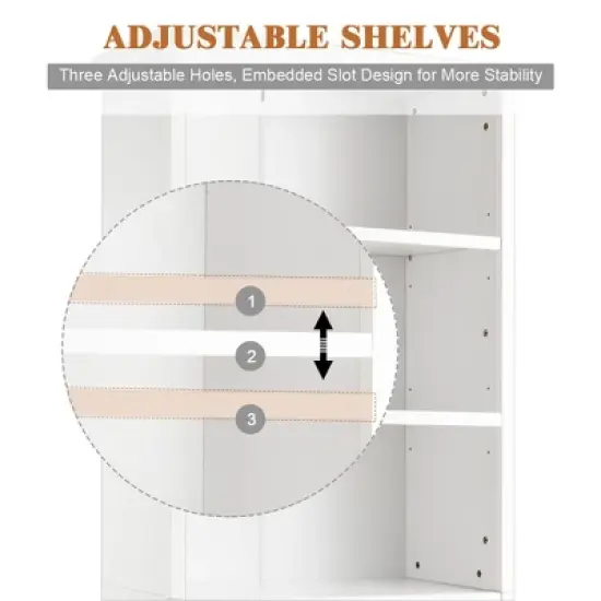 Costway Bookcase Shelving Storage Wooden Cabinet Unit Standing Display Bookcase W/Doors image {5}