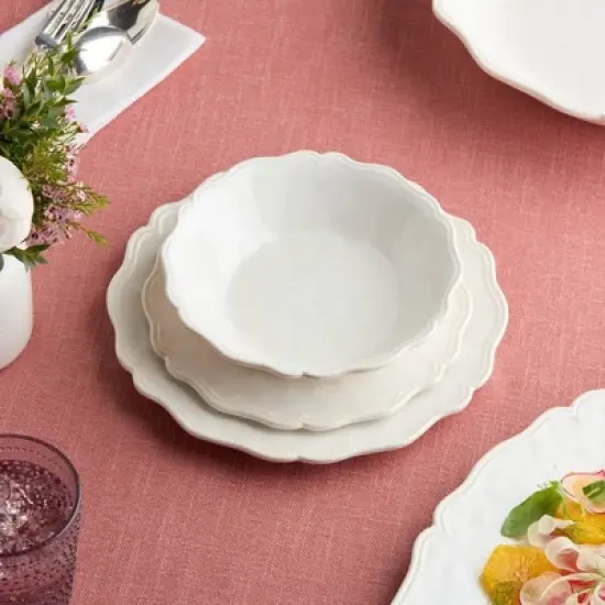 Certified International (Set of 4) 28oz Isabella Cream Crackle Melamine All Purpose Bowls image {4}