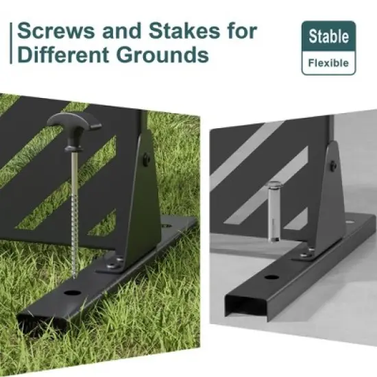 PexFix 72 in. x 47 in. Outdoor Metal Privacy Screen Garden Fence in Arrows Pattern in Black image {11}