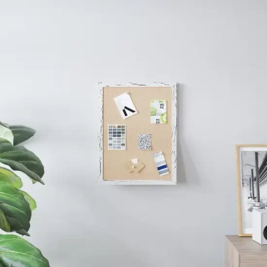 Emma and Oliver Wall Mount Linen Board with Wooden Push Pins image {3}