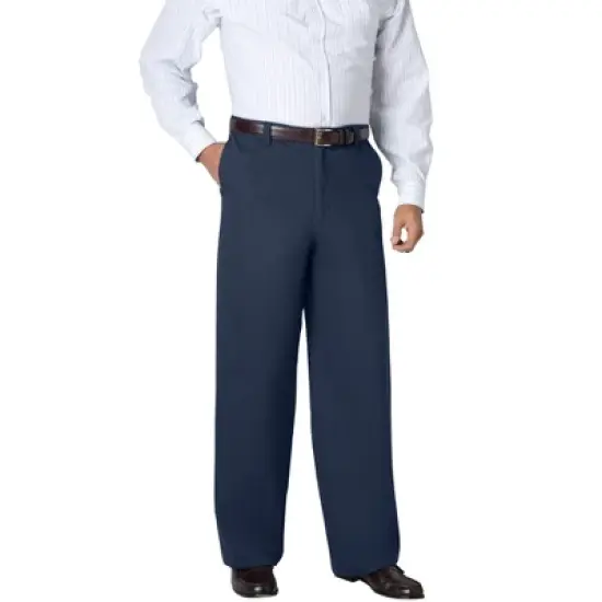 KingSize Men's Big & Tall WRINKLE-FREE PANTS WITH EXPANDABLE WAIST, WIDE LEG image {4}