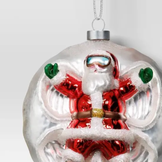 Christmas Glass Santa in Snow Ornament - Wondershop&trade; image {2}