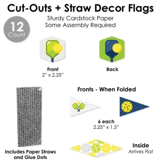 Big Dot of Happiness Let&rsquo;s Rally - Pickleball - DIY Birthday or Retirement Party Concession Signs - Snack Bar Decorations Kit - 50 Pieces image {6}