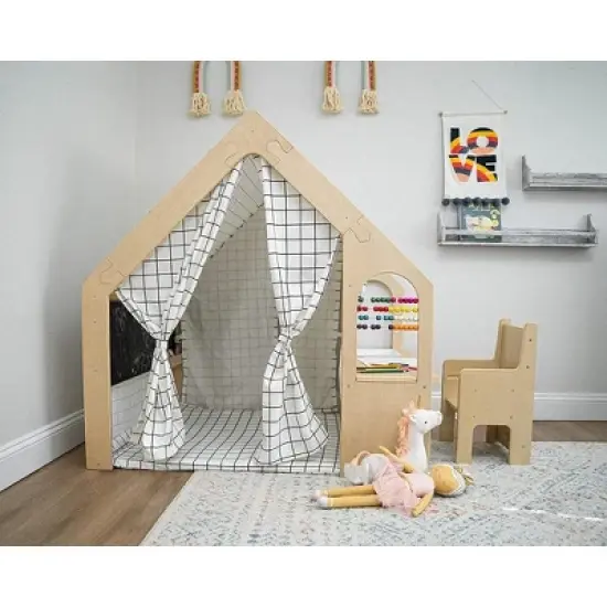 Avenlur Flair - Wooden 5 In 1 Indoor Playhouse Play Tent with Desk Table image {6}