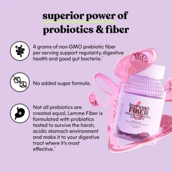 Lemme Fiber and Probiotic Gummies - 60ct image {4}