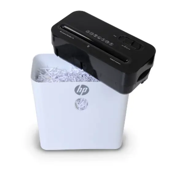 HP Inc. LC8 8-Sheet Crosscut Manual-Feed Paper Shredder with Basket, White (91011B) image {9}