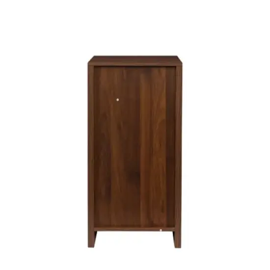 Gulches Brown Walnut Modular Wine Bar Cabinet with Hutch Buffet Cabinet for Dining Room, Single Drawer and Versatile Storage image {9}