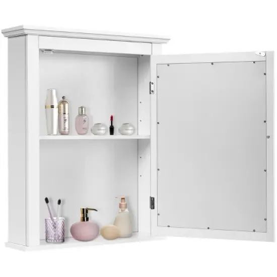 Tangkula Bathroom Wall Mounted Cupboard Mirrored Storage Cabinet Adjustable Shelf image {11}