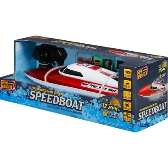 New Bright RC 20" Dual Propeller Speed Boat: 2.4 GHz Remote Control Toy, Outdoor Use, Rechargeable with USB image {10}