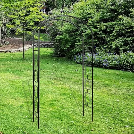 Achla Designs 100" Wrought-Iron Garden Arbor: Outdoor Archway, 8'4" Tall, Yard Entryway Decor image {2}